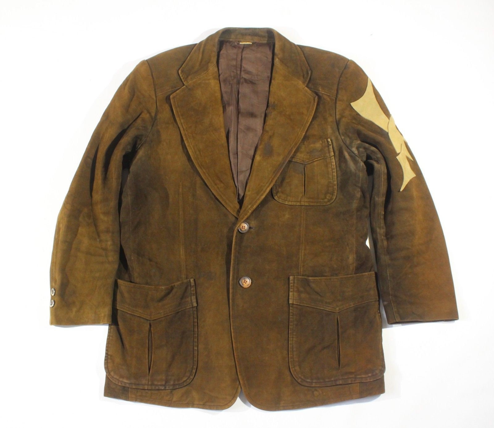 Image of Men's Vintage Durban Intermezzo Brown 100% Leather Blazer Jacket Coat Size M L Pit To 23In