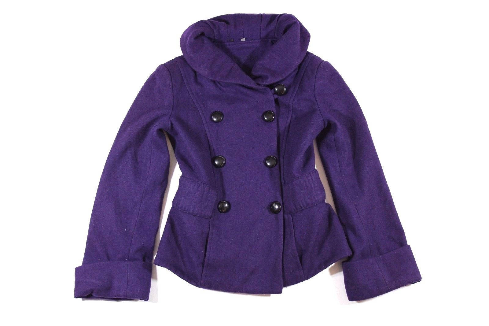 Image of Women's Vintage C.a.r.o Purple Tweed Wool Jacket Short Coat Uk