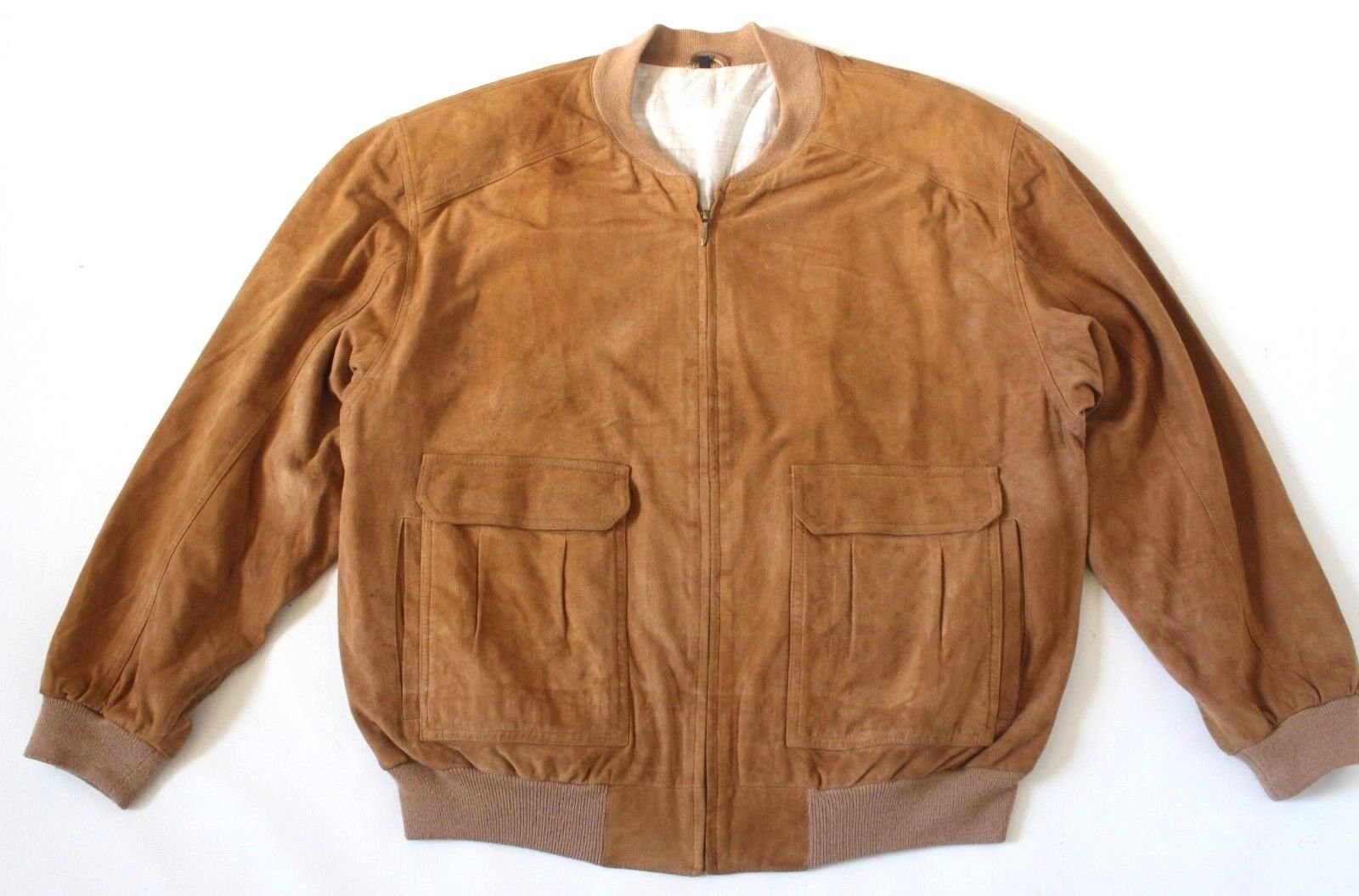 Image of Men's Vintage Ledermoden-Kuhnel Brown 100% Leather Jacket Coat 2xl 3xl Pit To 29.5