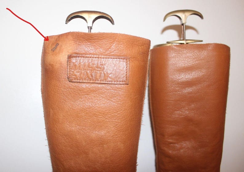Women/'s Vintage MISS SXTY Tan Real Leather Pull On Platform Boots Size UK2 EU35