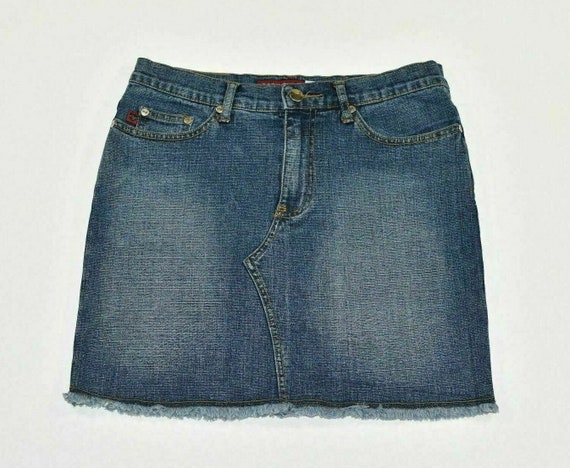 denim a line skirt