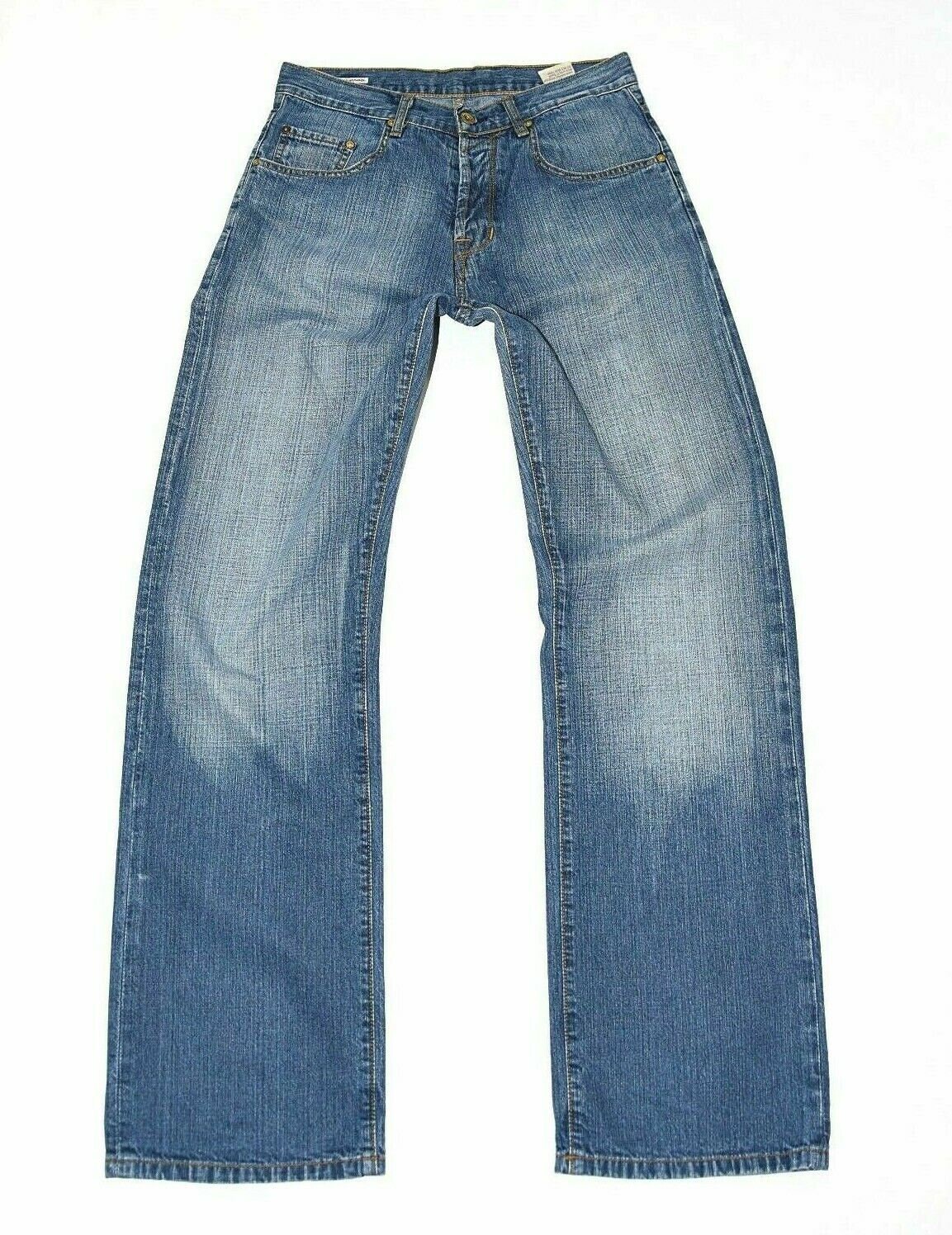 Image of Men's Vintage Firetrap Button Fly Straight Leg Blue Denim Jeans Size W30 L32