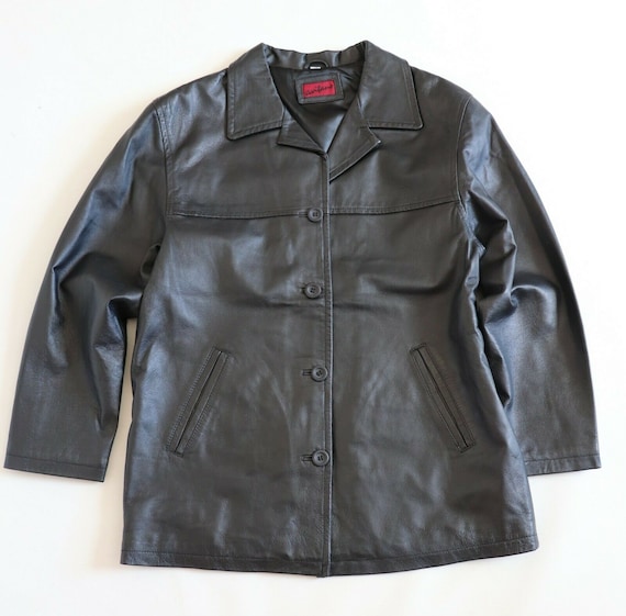 black leather jacket size 22