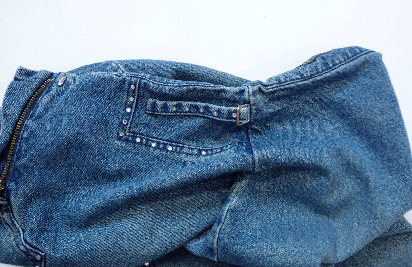 Women's Vintage VILA A-line Mid Calf Blue Denim Jean Skirt | Etsy