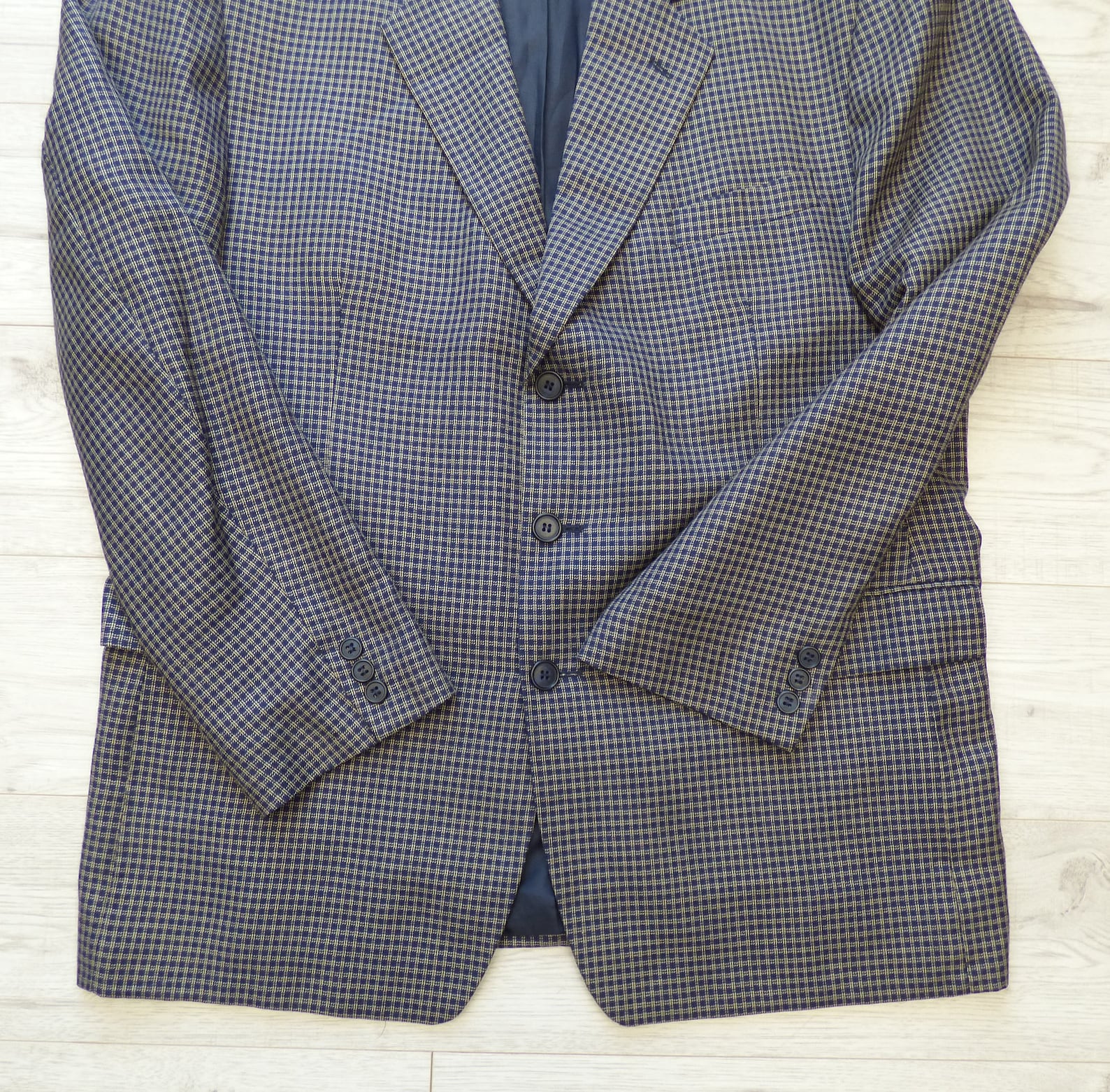 Men's Vintage PAOLO NEGRATO Sports Blue Beige Check Wool | Etsy