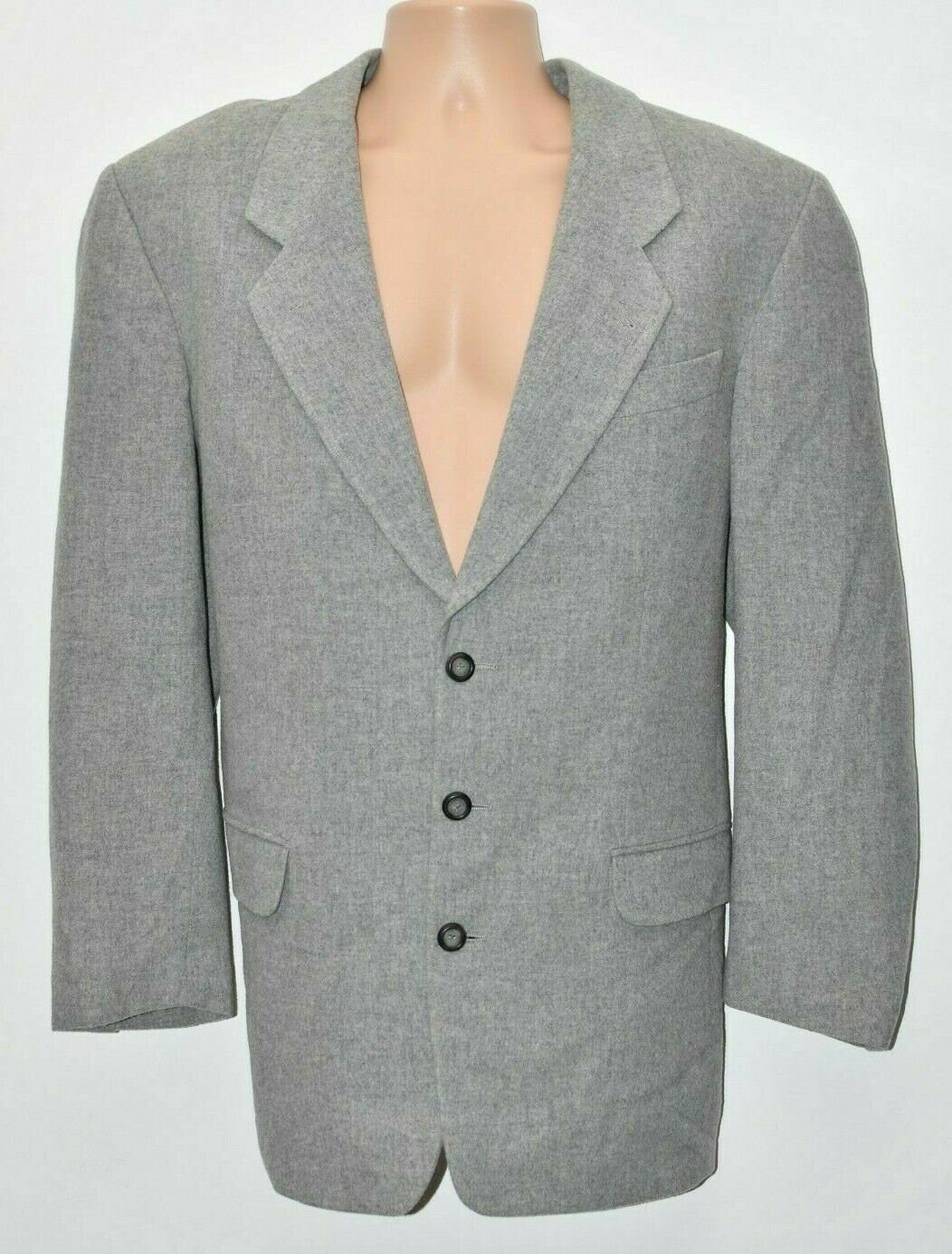 Image of Men's Vintage Daniels Grey Cashmere Wool Blazer Suit Jacket L Pit To 23In 58cm