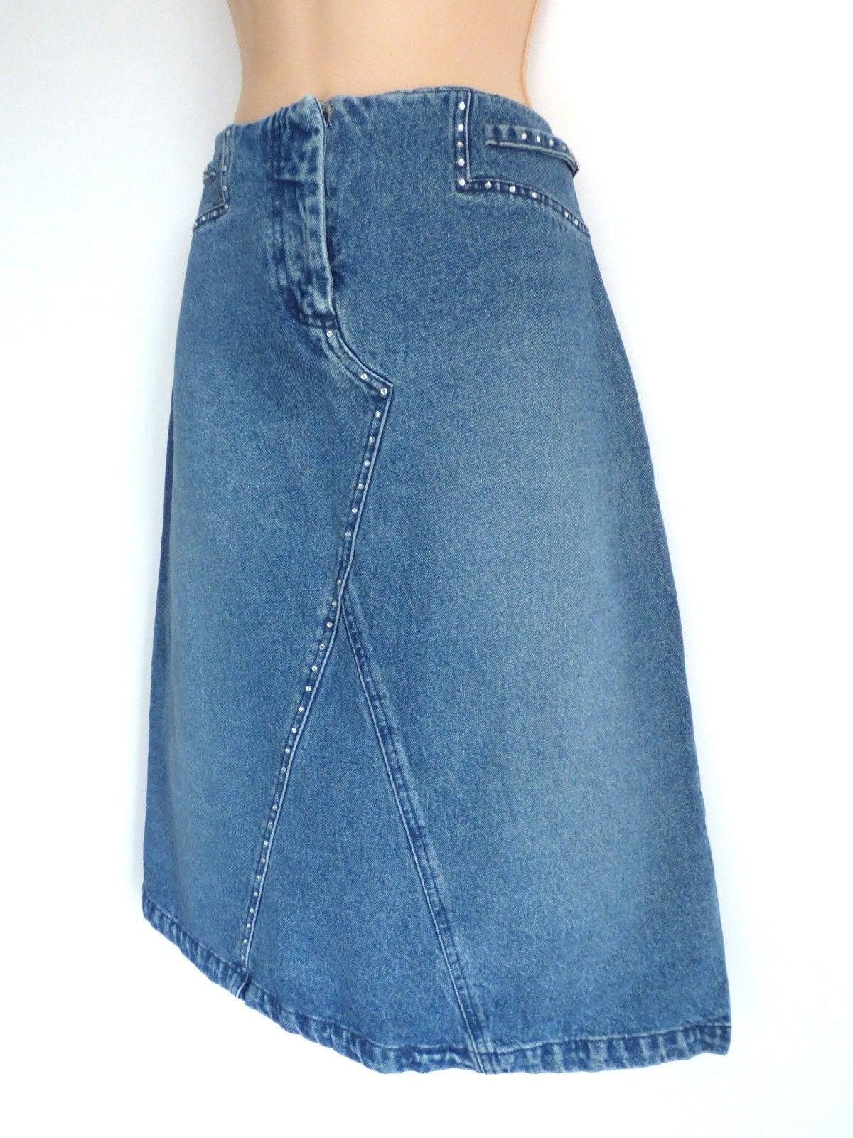 Women's Vintage VILA A-line Mid Calf Blue Denim Jean Skirt - Etsy UK