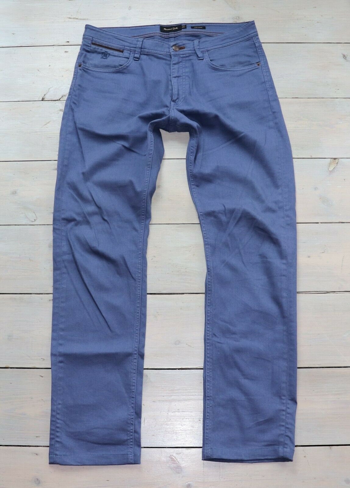 Image of Men's Vintage Massimo Dutti Zip Fly Straight Stretch Blue Denim Jeans W33 L31