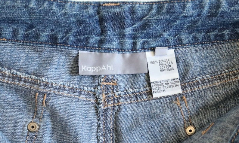 Women/'s Vintage KAPPAHL Zip Fly Blue Denim Western Cowboy Shorts Size W31 L5.5 UK12