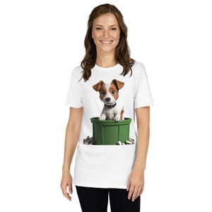 Box Hunde-T-Shirt | Lustiger Welpe im Karton Design | Süßes Unisex T-Shirt für Hundeliebhaber