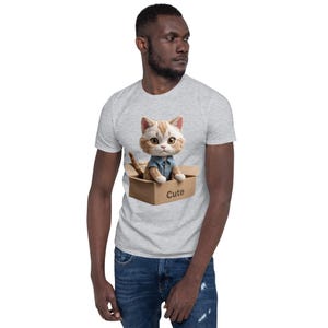Camiseta de gato adorable: divertida camiseta de gatito con gafas de sol para amantes de los gatos / Camiseta unisex de algodón suave / Camiseta con estampado genial para mascotas