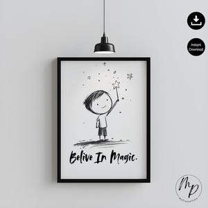 Affirmation Poster Digital Download Minimalist Black and White Nursery Quote Wall Art Mindfulness Self-Love Printable Art Encouragement