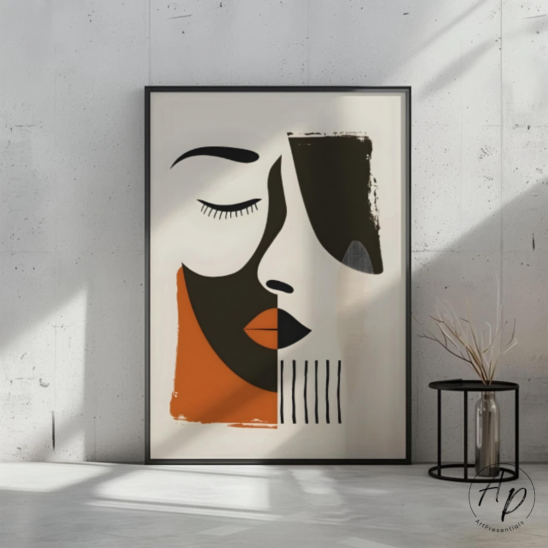 Abstract Face Poster | Modern Art Poster | Minimalist Wall Art | Boho ...