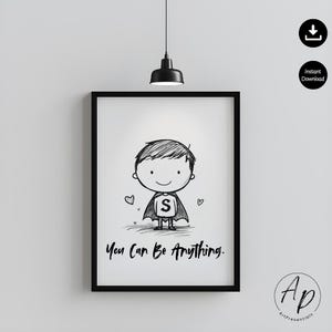 Affirmation Poster Digital Download Minimalist Black and White Nursery Quote Wall Art Mindfulness Self-Love Printable Art Encouragement