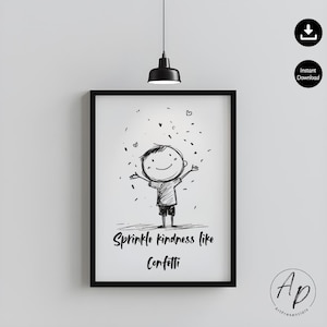 Affirmation Poster Digital Download Minimalist Black and White Nursery Quote Wall Art Mindfulness Self-Love Printable Art Encouragement