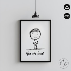 Affirmation Poster Digital Download Minimalist Black and White Nursery Quote Wall Art Mindfulness Self-Love Printable Art Encouragement