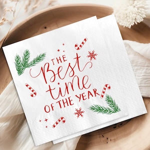 Christmas Paper Napkins With Quote: Festive Holiday Party Tableware