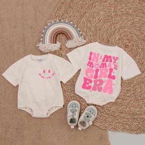Mama&#39;s Girl Baby Romper: Soft, Breathable Fabric - Handmade