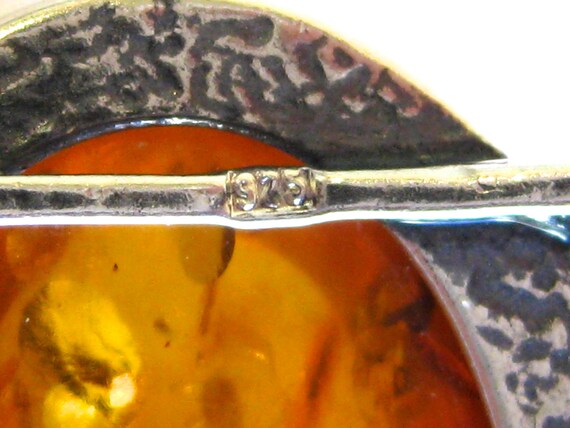 Vintage Baltic Amber Sterling Silver Filigree Mad… - image 5
