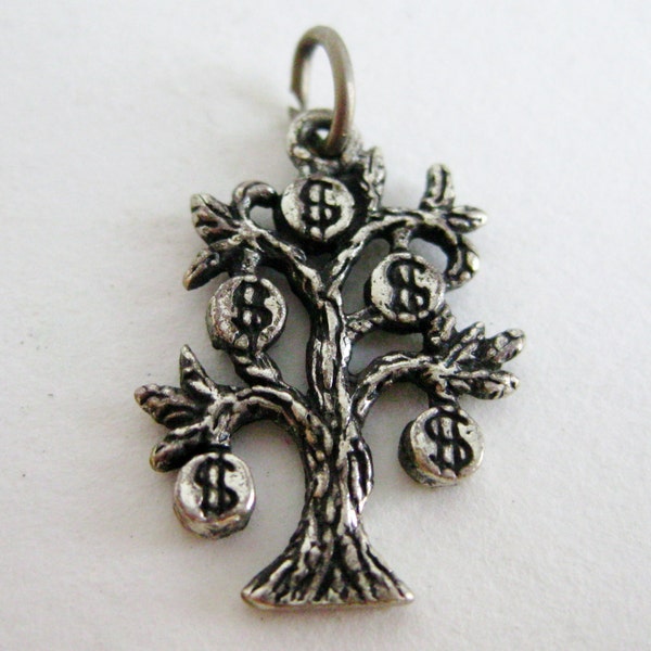 Vintage Sterling Silver Money Tree Good Luck Bracelet Souvenir Lucky Charm