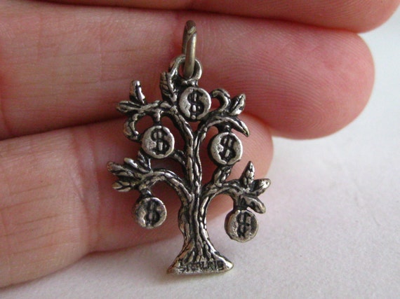 Vintage Sterling Silver Money Tree Good Luck Brac… - image 4