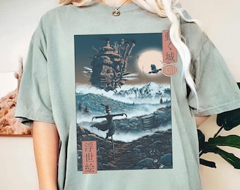 Camiseta de El castillo ambulante, sudadera, sudadera con capucha, camiseta de Studio Ghibli, camiseta de El castillo ambulante, camiseta de regalo de Studio Ghibli, camiseta Y2K
