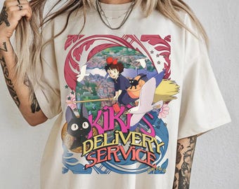 Vintage Kiki's Delivery Service Shirt, Sweatshirt, Hoodie, Studio Ghibli Shirt, Kiki's Jiji Shirt, Studio Ghibli Gift Shirt, Y2K Shirt