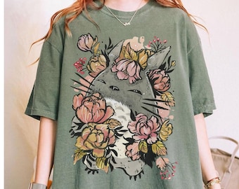 Totoro Floral T-Shirt, Sweatshirt, Hoodie, Studio Ghibli Shirt, My Neighbor Totoro Shirt, Studio Ghibli Gift Tee, Y2K Shirt