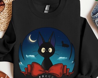 Kiki Jiji Shirt, Sweatshirt, Hoodie, Studio Ghibli Shirt, Kiki's Delivery Shirt, Studio Ghibli Gift Shirt, Y2K Shirt