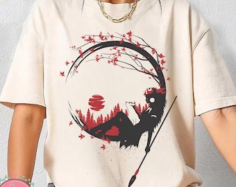chemise vintage princesse Mononoke, sweat-shirt, sweat à capuche, chemise Studio Ghibli, chemise Mononoke, chemise cadeau Studio Ghibli, chemise An 2000