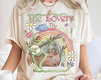 Watercolor Kermit The Frog Muppets Rainbow shirt, The Lovers The Dreamers And Me Tee, Kermit Muppet T-Shirt, Disneyland Family Trip Matching