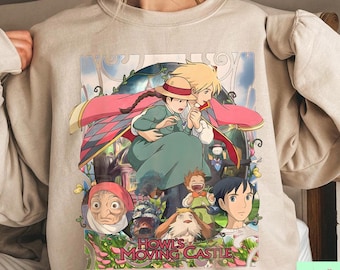 Vintage Howl's Moving Castle Shirt, Sweatshirt, Hoodie, Studio Ghibli Shirt, Howl's Moving Castle Shirt, Studio Ghibli Gift Shirt, Y2K Shirt