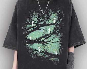 chemise vintage princesse Mononoke Kodama, sweat-shirt, sweat à capuche, chemise Studio Ghibli, chemise Mononoke, chemise cadeau Studio Ghibli, T-shirt de l'an 2000