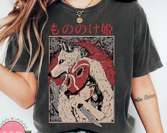 Chemise Princesse Mononoké, sweat-shirt, sweat à capuche, chemise Studio Ghibli, chemise Mononoké, chemise cadeau Studio Ghibli, T-shirt de l'an 2000