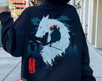 Camiseta vintage de la Princesa Mononoke, sudadera, sudadera con capucha, camiseta de Studio Ghibli, camiseta de la Princesa Mononoke, camiseta de regalo de Studio Ghibli, camiseta de la película Y2K