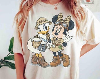 Comfort Colors Minnie Mouse And Daisy Duck Safari Mode Shirt, Disney Bestie Vacation Tee, Let's Get Wild Gift Shirt, WDW Bestie Matching Tee