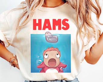 Cute Ponyo Hams Shirt, Sweatshirt, Hoodie, Studio Ghibli Shirt, Ponyo Shirt, Sosuke Shirt, Studio Ghibli Gift Shirt, Y2K Shirt