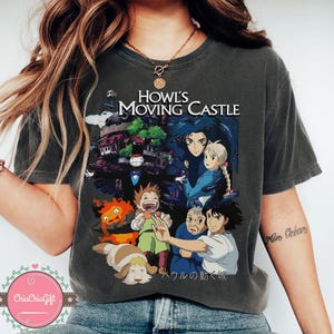 Vintage Howl&#39;s Moving Caslte Shirt, Sweatshirt, Hoodie, Studio Ghibli Shirt, Sophie, Haku, Calcifer Shirt, Studio Ghibli Gift Shirt