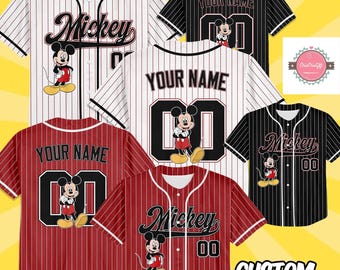 Custom Disney Mickey and Friends Special Simple Baseball Collection, Baseball Jersey Collection Choose Style Jersey Disneyland Birthday Gift