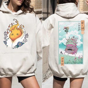 Calcifer Howl&#39;s Moving Castle Shirt, Sweatshirt, Hoodie, Studio Ghibli Shirt, Howls Moving Castle Shirt, Studio Ghibli Gift Shirt, Y2K Shirt