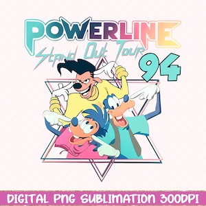 Retro 90s Goofy Movie Png, Max Goofy Roxanne Powerline Png, Disneyland World Tour Png, Goofy Movie Png, Birthday Gift, Digital Download