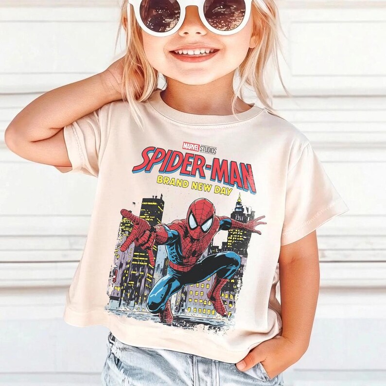 Retro Spider Man Brand New Day Shirt, Tom Holland Spidey Tee, Marvel Comics Shirt, Vintage Superhero Shirt, MCU Fan Gift, Comfort Colors Tee image 4