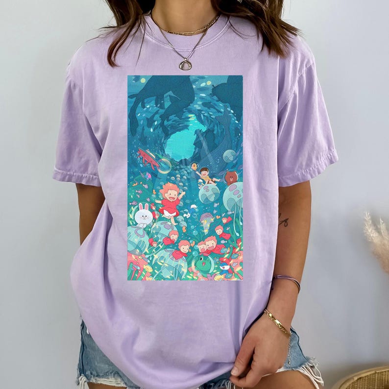 Süßes Ponyo Shirt, Sweatshirt, Hoodie, Studio Ghibli Shirt, Ponyo Shirt, Studio Ghibli Geschenk Shirt, Y2K Film Shirt Bild 2