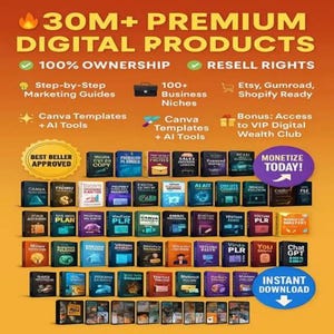 30M+ PLR | MRR Digital Products Bundle | eBooks, Courses, Templates | More | Resell & Rebrand Instantly