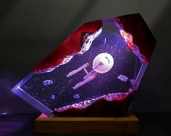 USS 1701 Night Light, Galaxy Night Light, Spaceship Night Light, NCC 1701 Figure decor, Star trek Gift, Star Trek Figure, Unique night light