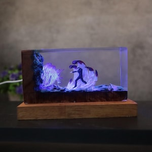 Personalization Gojo Satoru night light, JJK figure Resin, JJK led night light, JJK manga statue, Wood night light, jjk statue decor home. image 20