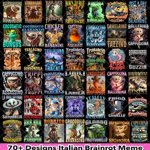 70+ Pacote Italiano Brainrot Homage Png, Design Italiano Brainrot Shirt, Bombardino Crocodilo Png, Tralalero Tralala, Tung Tung Tung Sahur Png