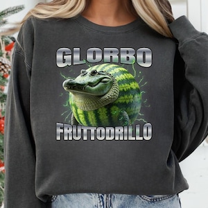 Glorbo Fruttodrillo png, Italian Brainrot png, Camiseta de rap pirata, Brainrot, Meme de sandía, Divertida y rara, Camiseta de tendencia