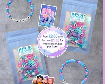 K-Pop Demon Hunters Inspired Bracelet Making Kit, Party Bag Filler, DIY Friendship Bracelet Craft, Kids Gift UK