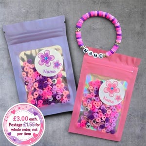 Kids Bracelet Making Kit, Personalised Party Bag Filler, Girls Craft Activity Gift UK
